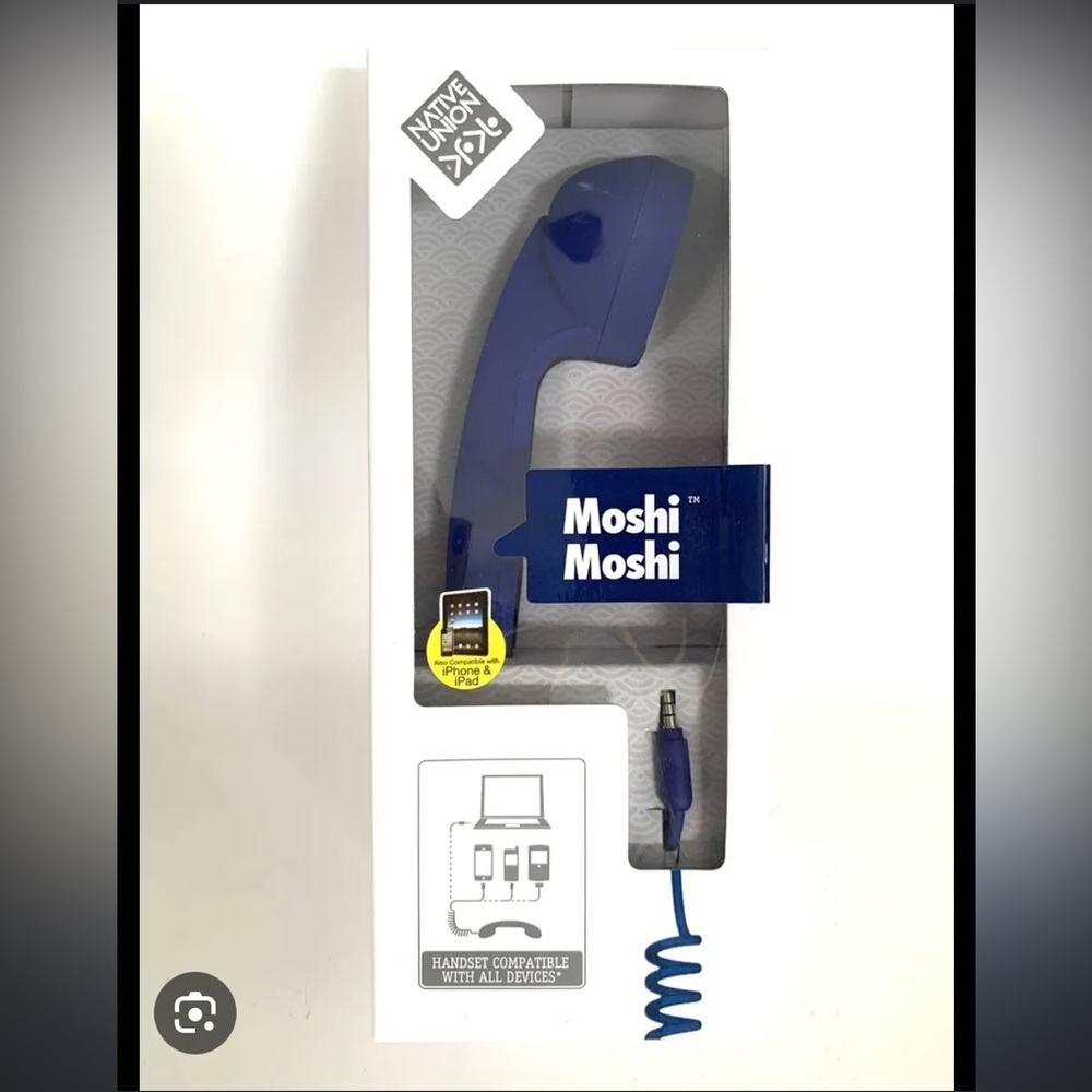 Native Union Pop Phone Retro Handset Soft Touch Attachment w/ Audio Jack w/o Box - Picture 3 of 10